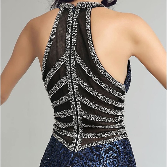 Women's V Neck Long Formal Evening Dress Size-2 - Picture 4 of 14